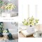 Artificial Flowers, Faux Flowers in Vase Small White Daisy Decor Mini Silky Artificial Daisies Fake Plant Flower Decor for Home Decor Indoor Centerpiece Table Decorations